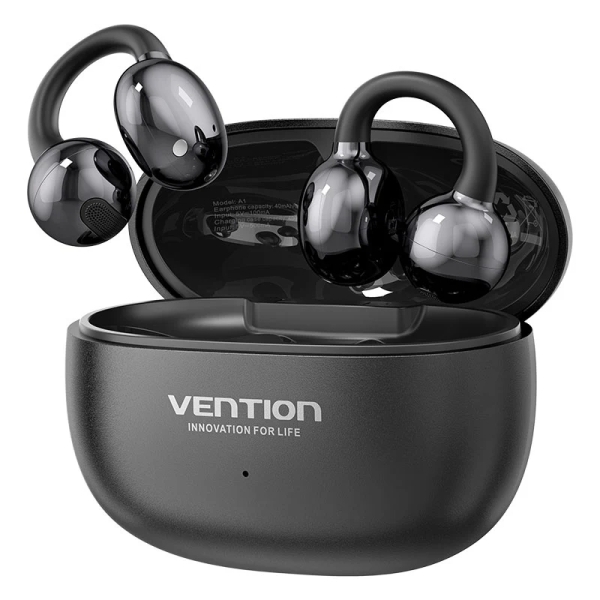 Vention A11 Clip-On Auriculares Intraurales Inalambricos - Bluetooth 6.0 - Alcance 10m - Estuche con Bateria de 400mAh - Color Negro