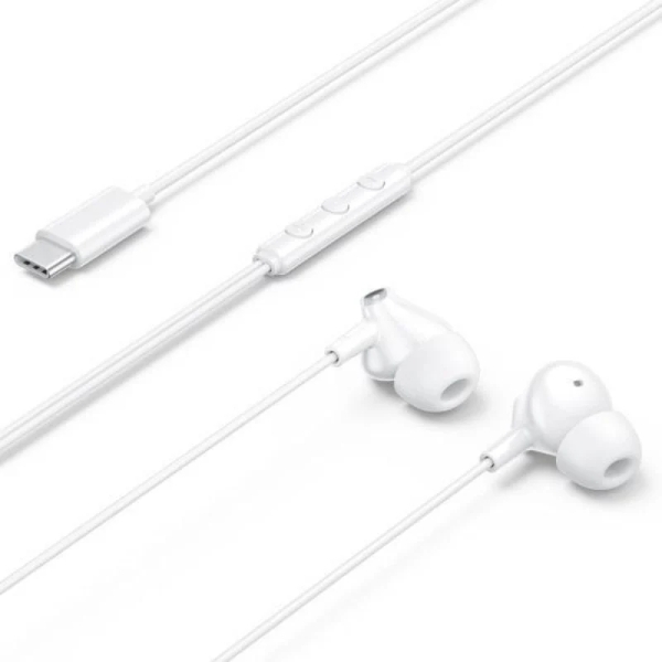Vention Echo Lite Auriculares Intraurales con Cable de 1.2m - USB-C - Microfono Integrado - Altavoz de 12mm - Color Blanco