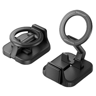 Vention Soporte Magnetico de Mesa para Smartphone - Plegable - Ideal para Viajes - Color Negro