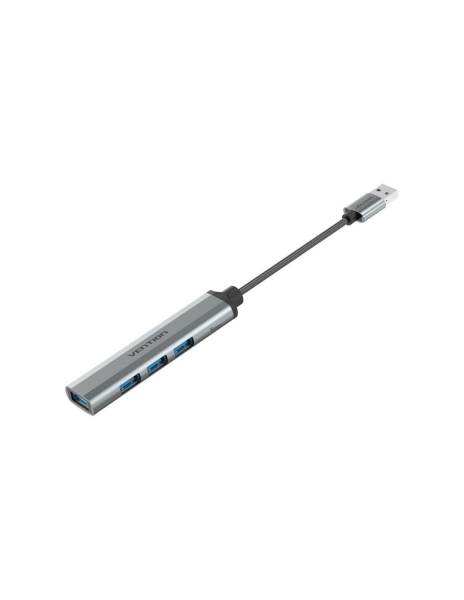 Vention Mini Hub USB 4 en 1 - Cable USB-A de 15cm - 4xUSB-A - Velocidad hasta 5Gbps - Color Gris