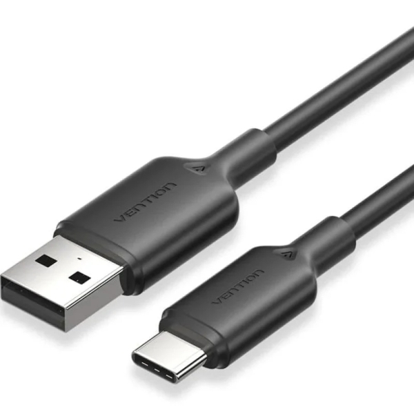Vention Cable USB 2.0 - Potencia hasta 60W - Longitud 1m - USB-A - USB-C - Velocidad hasta 480Mbps - Color Negro