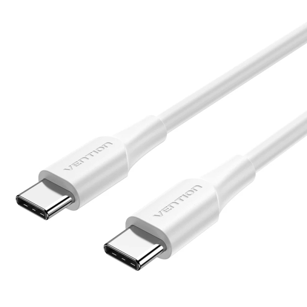 Vention Cable USB-C - Potencia hasta 60W - Longitud 1.5m - Carcasa de PVC - Velocidad hasta 480Mbps - Color Blanco