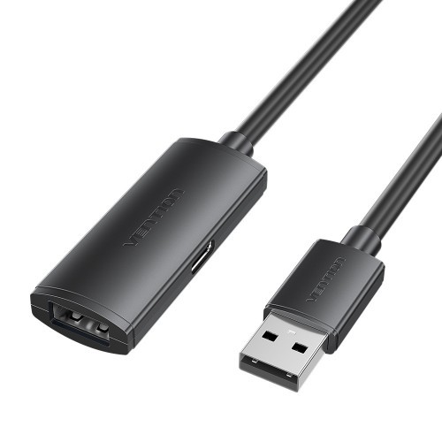Vention Cable Extension USB 2.0 - Longitud 15m - USB-A Macho - USB-A Hembra - Velocidad hasta 480Mbps - Color Negro