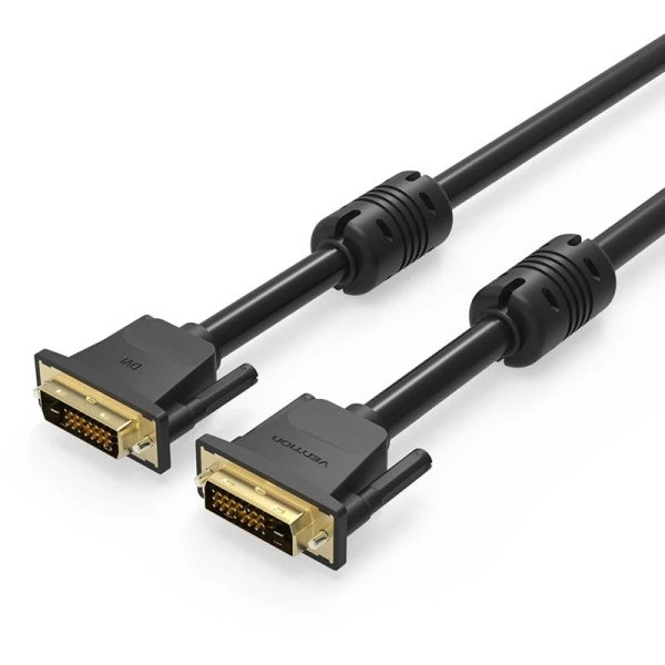 Vention Cable DVI-D - Compatible con Resoluciones 2K - Longitud 3m - PVC - Conectores Chapados en Oro - Color Negro