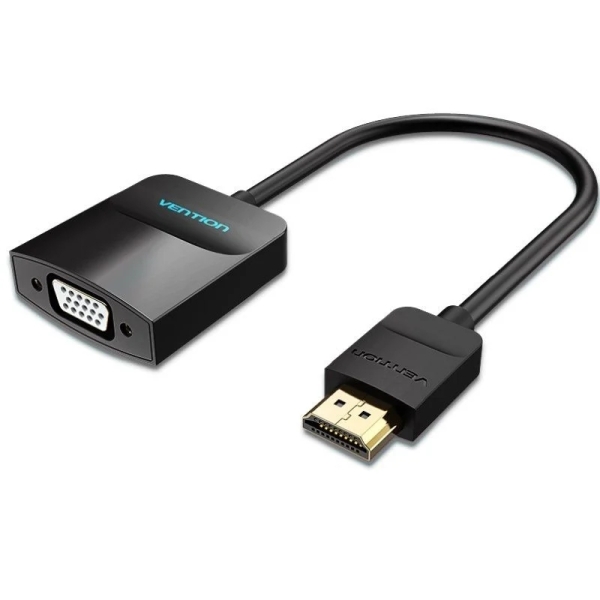 Vention Cable Conversor HDMI Macho a VGA Hembra - Full HD - ARC - Puerto de Audio 3.5mm - Longitud 0.15m - Conectores Chapados en Oro - Color Negro