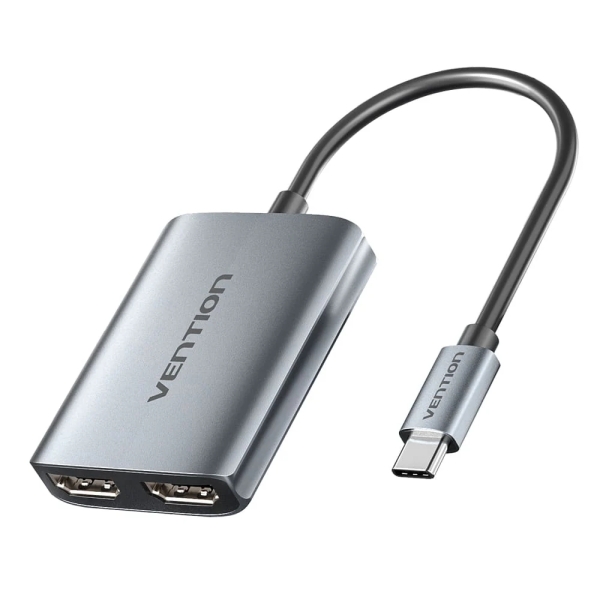 Vention Adaptador USB-C a HDMI - Funcion Extension o Duplicacion - Cable 15cm - Resolucion 4K - Aluminio y ABS - Color Gris