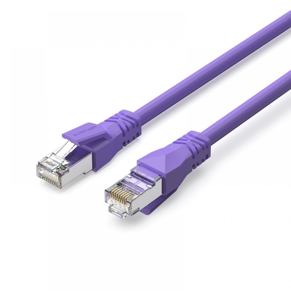 Vention Cable de Red Cat.6a SFTP - Longitud 10m - Velocidad hasta 10Gbps - 26AWG - Cubierta de PVC - Blindaje Multicapa - Color Morado