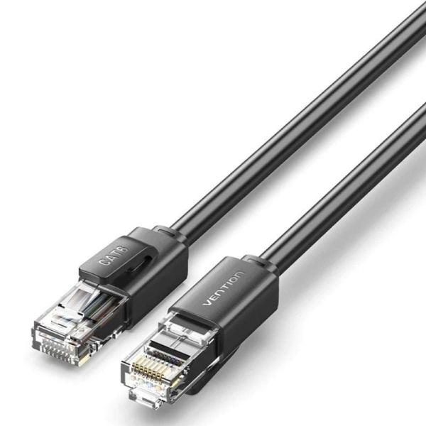 Vention Cable de Red Cat.6 UTP - Longitud 30m - Slim - Velocidad hasta 1Gbps - 26AWG - Cubierta de PVC - Color Negro