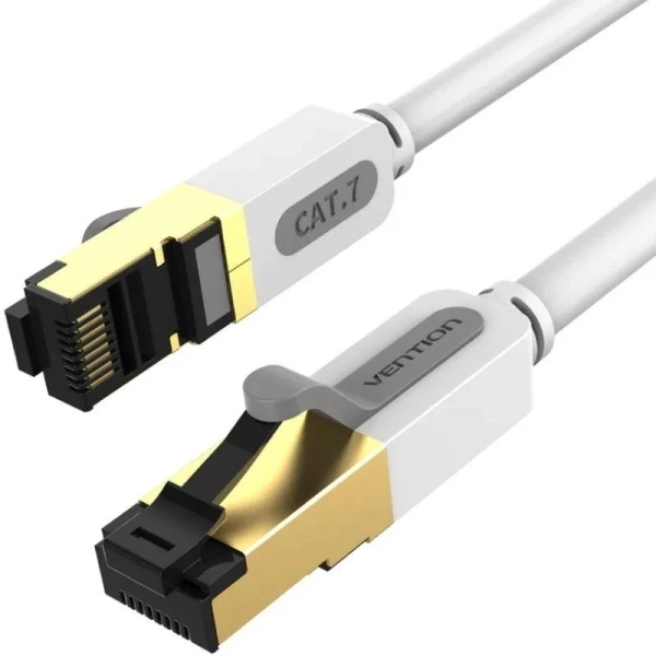 Vention Cable de Red Cat.7 SFTP - Longitud 10m - Velocidad hasta 10Gbps - 28AWG - Cubierta de PVC - Conectores Chapados en Oro - Color Gris