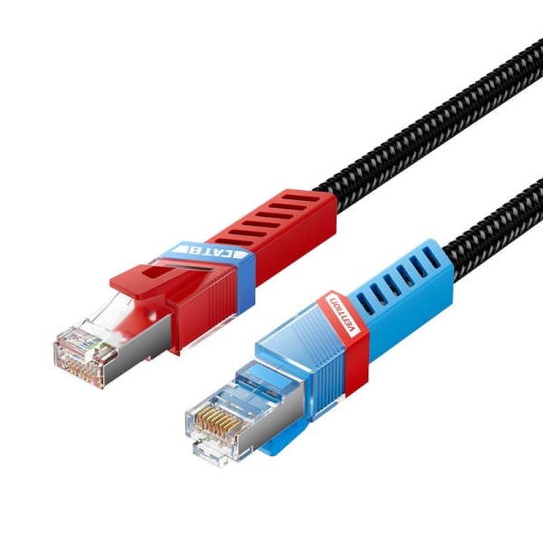 Vention Cable de Red Cat.8 SFTP - Longitud 3m - Velocidad hasta 40Gbps - 26AWG - Color Rojo y Azul