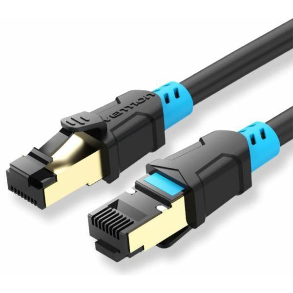 Vention Cable de Red Cat.6 SFTP - Longitud 25m - Velocidad hasta 1Gbps - 27AWG - Conectores Chapados en Oro - Blindaje Multicapa - Color Negro