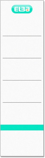 Elba Pack de 10 Etiquetas para Archivadores de 8cm de Ancho - Carton Resistente - Color Blanco