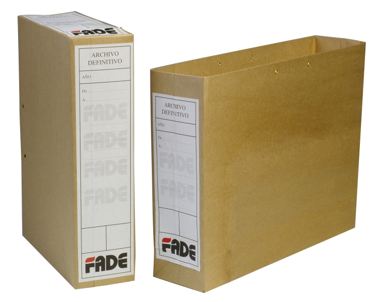 Fade Bolsa de Archivo Definitivo - Formato Folio - Lomo de 80mm - Cinta para Cerrar - Carton Kraft Microcanal - Etiquetas Adhesivas - Color Marron