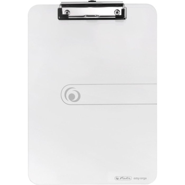 Herlitz Carpeta Sujetapapeles - Formato A4 - Pinza Metalica - Capacidad hasta 80 Hojas - Color Transparente