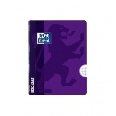 Oxford Libreta Grapada - Formato A5+ - 48 Hojas de 90g - Cuadricula 4x4mm con Margen - Tapa de Plastico - Anti Traspaso de Tinta - Color Lila