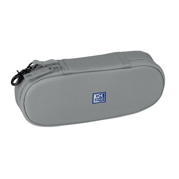 Oxford Kangoo B-Hook Estuche Cofre con Gancho - Bolsillo Interior con Malla - Goma Elastica para Cuadernos - Semirrigido - Color Gris