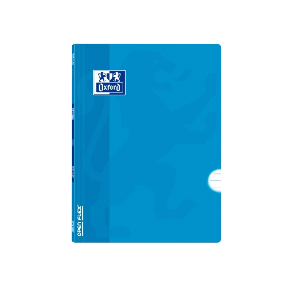 Oxford Libreta Grapada - Formato A5+ - 48 Hojas - Rayado Horizontal 1 Linea con Margen - Tapa de Plastico - Anti Traspaso de Tinta - Color Turquesa
