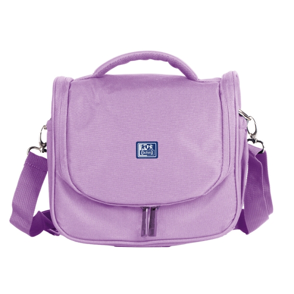 Oxford Young Proof B-Foodie Bolsa Isotermica - Bolsillo Trasero con Cremallera - Asa Superior - Malla Frontal - Base Reforzada - Bolsillos Laterales - Correa Ajustable - Color Lavanda