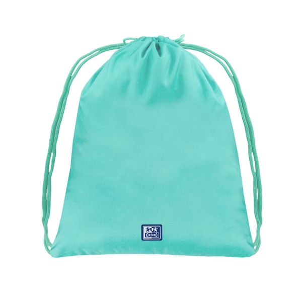 Oxford Young Proof B-Cool Mochila Saco Plano - Apertura Superior - Plastico Reciclado RPET - Bolsillo Interior con Cremallera - Tira Reflectante - Color Menta