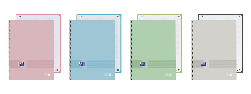 Oxford and You Cuaderno de Espiral - Formato A4+ - 80 Hojas - Cuadricula 5x5mm - Tapa Extradura - Anti Traspaso de Tinta - Digitalizacion de Textos con App - Colores Pastel Surtidos