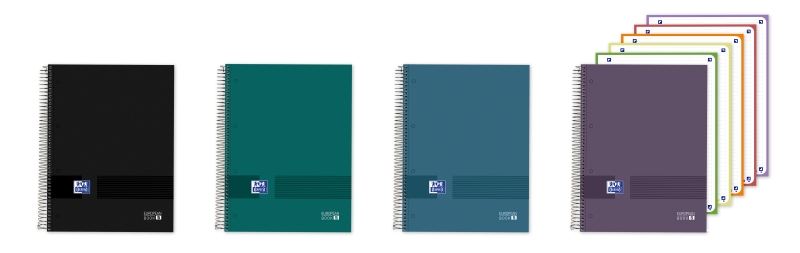 Oxford Cuaderno de Espiral - Formato A4+ - 120 Hojas - Rayado Horizontal 1 Linea - Tapa Extradura - Anti Traspaso de Tinta - Digitalizacion de Textos con App - Colores Surtidos