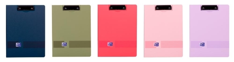 Oxford Live and Go Carpeta Sujetapapeles con Tapa - Pinza Metalica - Bolsillo Interior - Apertura 360º - Colores Surtidos