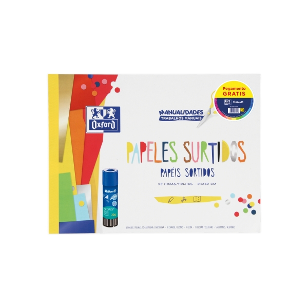 Oxford Bloc de Manualidades - Barra de Pegamento de 20g - 42 Hojas Surtidas