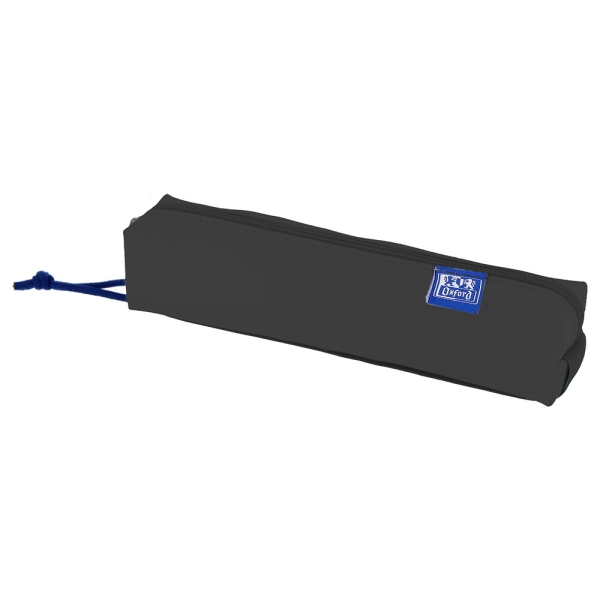 Oxford Kangoo Live and Go Estuche Cuadrado Compacto - Goma Elastica para Cuadernos - 22x4x4cm - Color Negro