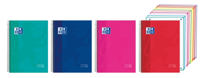 Oxford Cuaderno de Espiral - Formato A4+ - 200 Hojas - Cuadricula 5x5mm - Tapa Extradura - Anti Traspaso de Tinta - Digitalizacion de Textos con App - Colores Surtidos