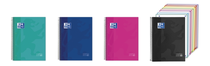 Oxford Cuaderno de Espiral - Formato A4+ - 200 Hojas - Rayado Horizontal 1 Linea - Tapa Extradura - Anti Traspaso de Tinta - Digitalizacion de Textos con App - Colores Surtidos