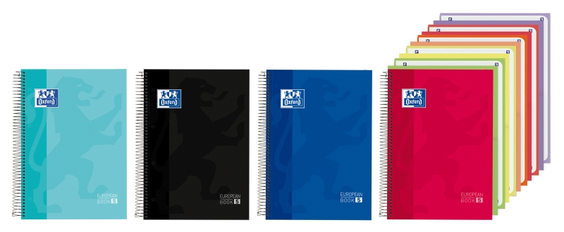 Oxford Cuaderno de Espiral - Formato A4+ - 150 Hojas - Cuadricula 5x5mm - Tapa Extradura - Anti Traspaso de Tinta - Digitalizacion de Textos con App - Colores Surtidos