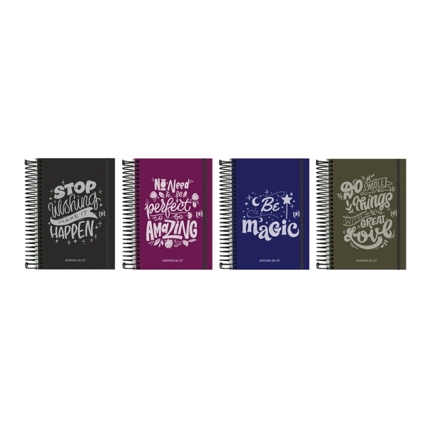 Oxford Be Inspired Agenda Escolar con Espiral - Castellano - Tapa Extradura - Formato Octavo - Dia Pagina - Colores Surtidos