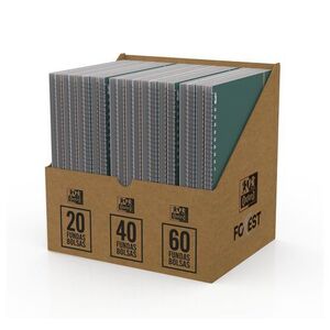 Oxford Forest Expositor con 20 Carpetas con Espiral de Fundas - 8 Carpetas de 20 Fundas - 8 Carpetas de 40 Fundas - 4 Carpetas de 60 Fundas - Colores Surtidos