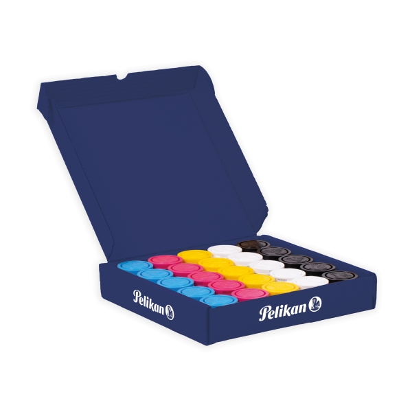 Pelikan Pack de 25 Temperas - 40ml - Consistencia Cremosa - Acabado Opaco y Aterciopelado - 5 Colores Surtidos