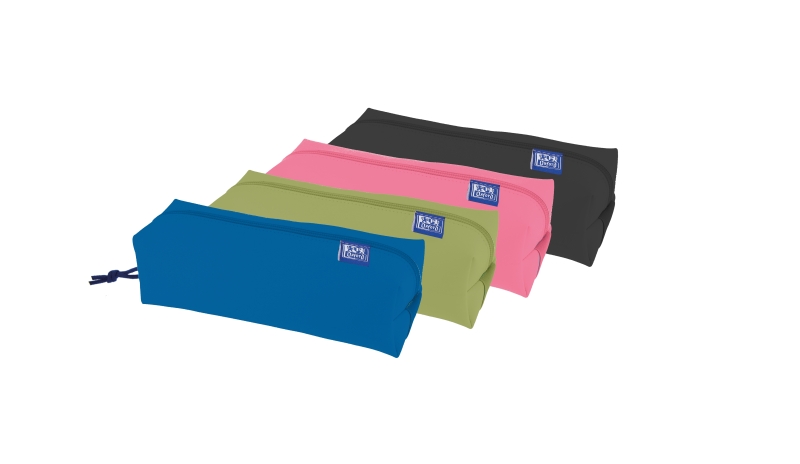 Oxford Kangoo Live and Go Estuche Cuadrado Grande - Goma Elastica para Cuadernos - 22x7x8cm - Colores Surtidos