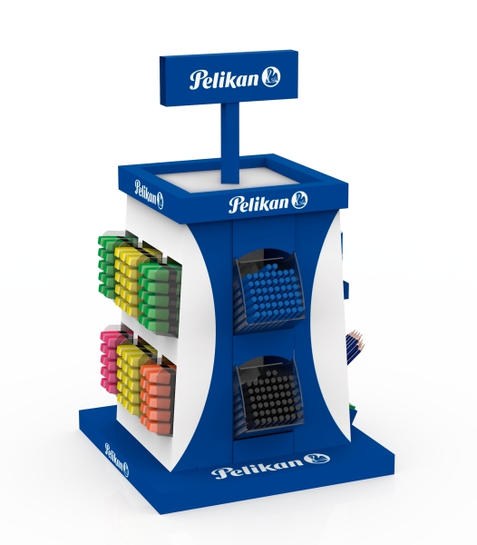 Pelikan Expositor con 30 Barras de Pegamento - 200 Boligrafos con Capuchon - 70 Marcadores Fluorescentes - Colores Surtidos