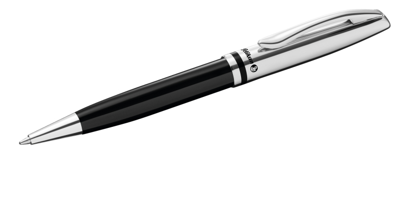 Pelikan Jazz Classic Boligrafo Retractil - Trazo de 1mm - Mecanismo de Giro - Capuchon y Clip Cromados - Recambio 337M Negro - Estuche de Regalo - Color Negro