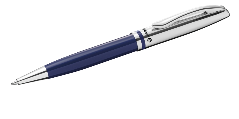 Pelikan Jazz Classic Boligrafo Retractil - Trazo de 1mm - Mecanismo de Giro - Capuchon y Clip Cromados - Recambio 337M Negro - Estuche de Regalo - Color Azul Marino