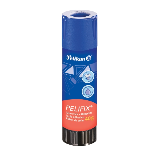 Pelikan Pelifix Pegamento en Barra de 40g - sin Disolventes - Lavable con Agua Fria - Color Blanco