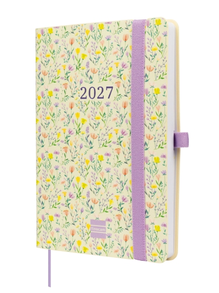 Finocam Capri Agenda de Tapa Blanda en Catalan - 16 Meses - Semana Vista Horizontal - Formato F4 - 118x168mm - Papel de 80g/m2 - Bolsillo Interior - Cierre con Goma - Multicolor