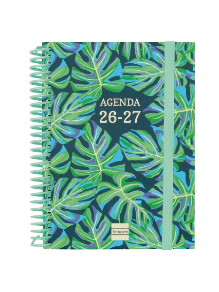 Finocam Diva Agenda Escolar 26/27 en Catalan - Semana Vista Horizontal - Formato 8º - 120x164mm - Tapas de Carton Forrado - Papel de 80g/m2 - Espiral - Esquinas Microperforadas - Multicolor
