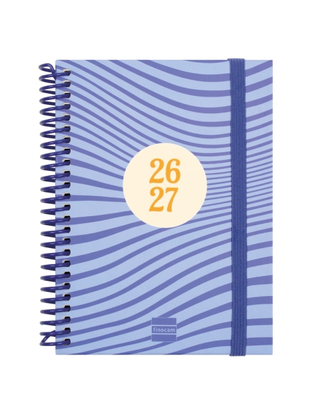 Finocam Diva Agenda Escolar 26/27 en Catalan - Semana Vista Horizontal - Formato 8º - 120x164mm - Tapas de Carton Forrado - Papel de 80g/m2 - Espiral - Esquinas Microperforadas - Multicolor