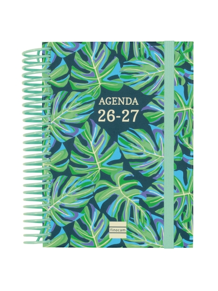 Finocam Diva Agenda Escolar 26/27 en Catalan - 1 Dia por Pagina - Formato 8º - 120x164mm - Tapas de Carton Forrado - Papel de 80g/m2 - Espiral - Esquinas Microperforadas - Multicolor