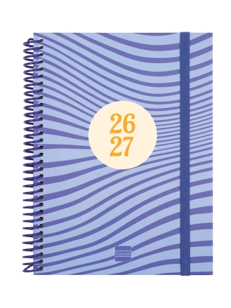 Finocam Diva Agenda Escolar 26/27 en Catalan - Semana Vista Horizontal - Formato 4º - 155x212mm - Tapas de Carton Forrado - Papel de 80g/m2 - Espiral - Esquinas Microperforadas - Multicolor