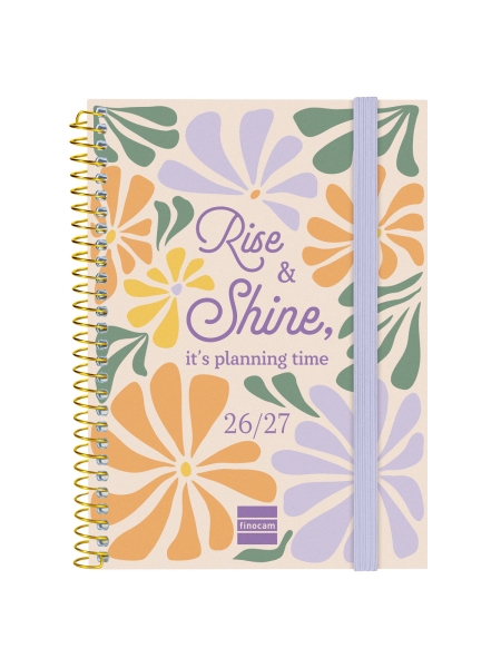 Finocam Secundaria Agenda Escolar 26/27 en Catalan - Semana Vista Horizontal - Formato 8º - 120x164mm - Tapas de Polipropileno - Papel de 80g/m2 - Espiral - Esquinas Microperforadas - Multicolor