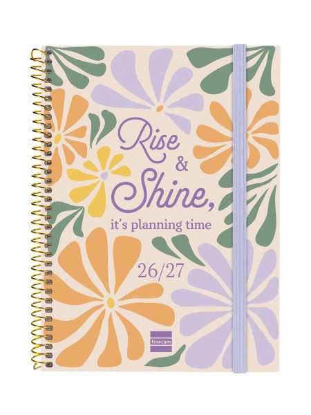 Finocam Secundaria Agenda Escolar 26/27 en Catalan - Semana Vista Horizontal - Formato 4º - 155x212mm - Tapas de Polipropileno - Papel de 80g/m2 - Espiral - Esquinas Microperforadas - Multicolor