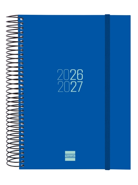Finocam Espir Agenda Escolar 26/27 en Catalan - 1 Dia por Pagina - Formato E10 - 155x212mm - Tapas de Polipropileno - Papel de 70g/m2 - Espiral Metalica - Esquinas Microperforadas - Color Azul