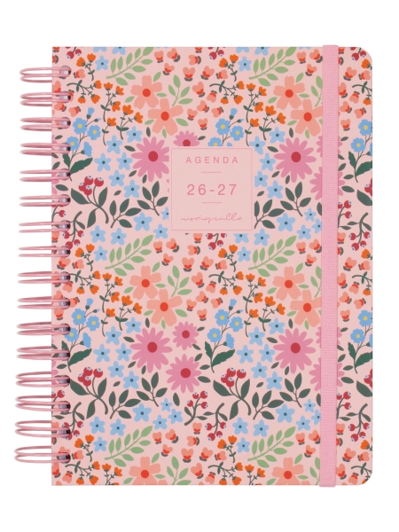 Finocam Moniquilla Agenda Escolar 26/27 en Catalan - 1 Dia por Pagina - Formato E10 - 155x212mm - Tapa Dura - Papel de 80g/m2 - Espiral Metalica - Multicolor