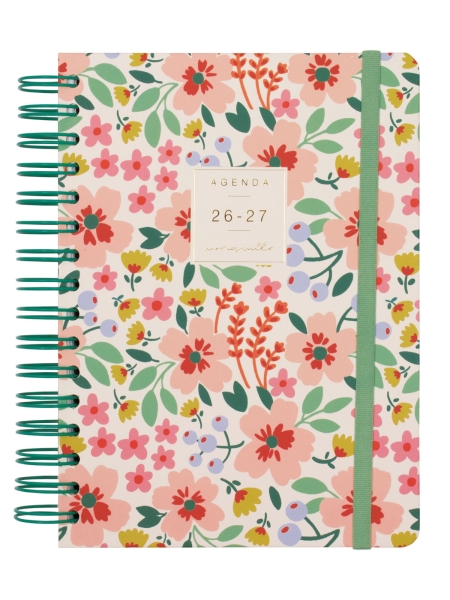 Finocam Moniquilla Agenda Escolar 26/27 en Catalan - 1 Dia por Pagina - Formato E10 - 155x212mm - Tapa Dura - Papel de 80g/m2 - Espiral Metalica - Multicolor