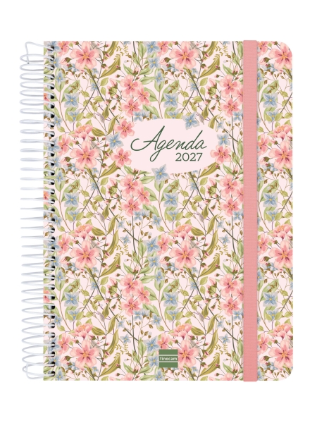Finocam Cloe Agenda de Espiral - 16 Meses - Semana Vista Horizontal - Formato E10 - 155x212mm - Tapa Dura - Papel de 100g/m2 - Cierre con Goma Elastica - Adhesivos Tematicos - Multicolor